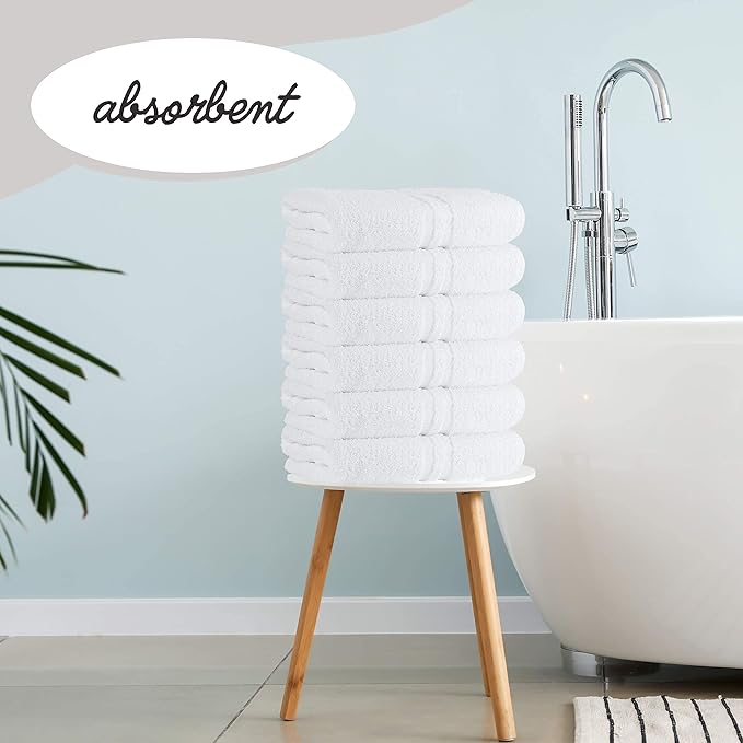 GREEN LIFESTYLE 100% Cotton Terry Towels, White, 240 Pack - 14x17 inches, Absorbent, Durable, Multipurpose Cleaning Rags