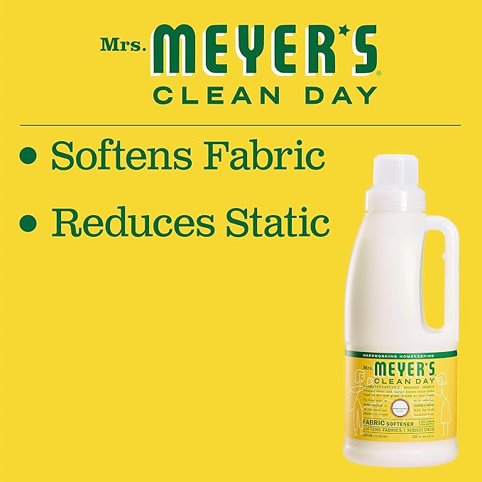 MRS. MEYER'S CLEAN DAY Liquid Fabric Softener, Infused with Essential Oils, Paraben Free, Honeysuckle, 32 oz (32 Loads)