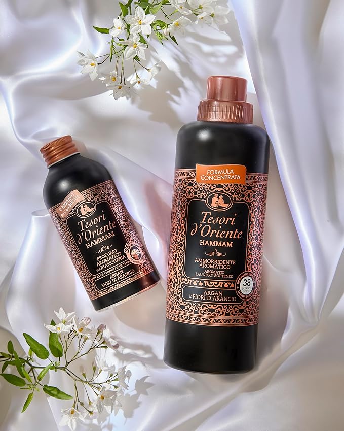 Tesori d'Oriente Hammam - Argan and Orange Blossoms Laundry Softener, 760 ml (25.7 fl oz), 38 Washes