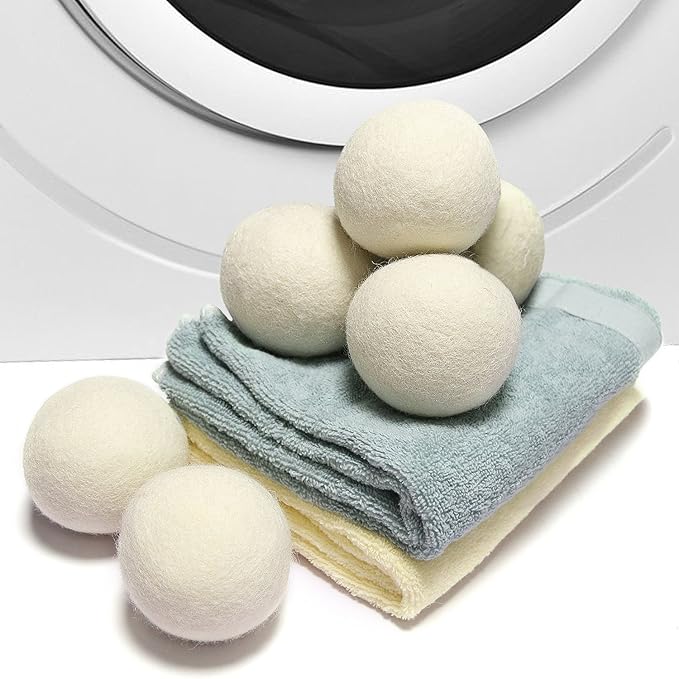 100% New Zealand Wool Dryer Balls XL Size – 12 Pack, Organic & Chemical-Free Fabric Softener, Baby Safe & Hypoallergenic, Reduces Static, Wrinkles & Drying Time, Reusable for 1000+ Loads