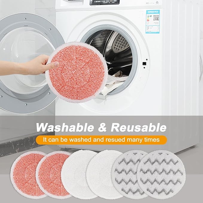 3897A Steam Mop Pads for Bissell SpinWave SmartSteam Scrubbing Steam Mop - Replacement Rotating Mop Head Fit 3897A 3712 3712W, Model No 1641112 (2+2+2