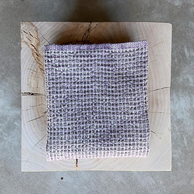 100% Linen Hand/Tea Towels | Made in Sweden | 50x70cm (19.5x28.5) Stunning Array of Colors - Bubbel with Honeycomb Pattern (Lilac Purple)