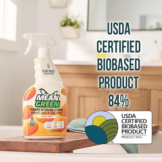 Mean Green Non-Concentrated Ready-to-Use Bathroom Cleaner, Tropical Breeze, 32 Ounce, 6 Pack