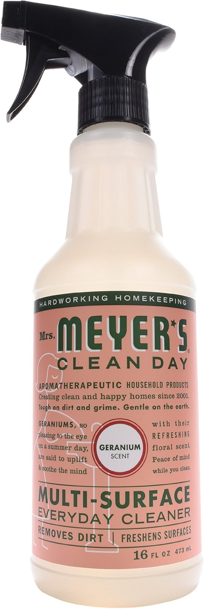 MRS. MEYER'S CLEAN DAY Multi-Surface Everyday Cleaner, Geranium Scent 16 Fl Oz (Pack of 2)
