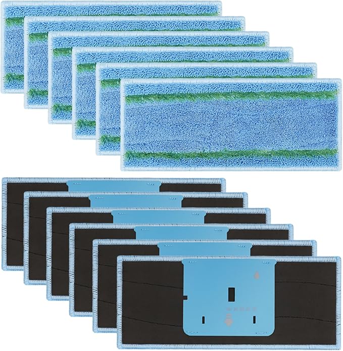 Extolife 12 Pack M6 Mopping Wet Pads for iRobot Braava Jet m6 (6110) (6012) (6112) (6113) Ultimate Robot Mop, Washable and Reusable Microfiber Deep Clean Wet Pads