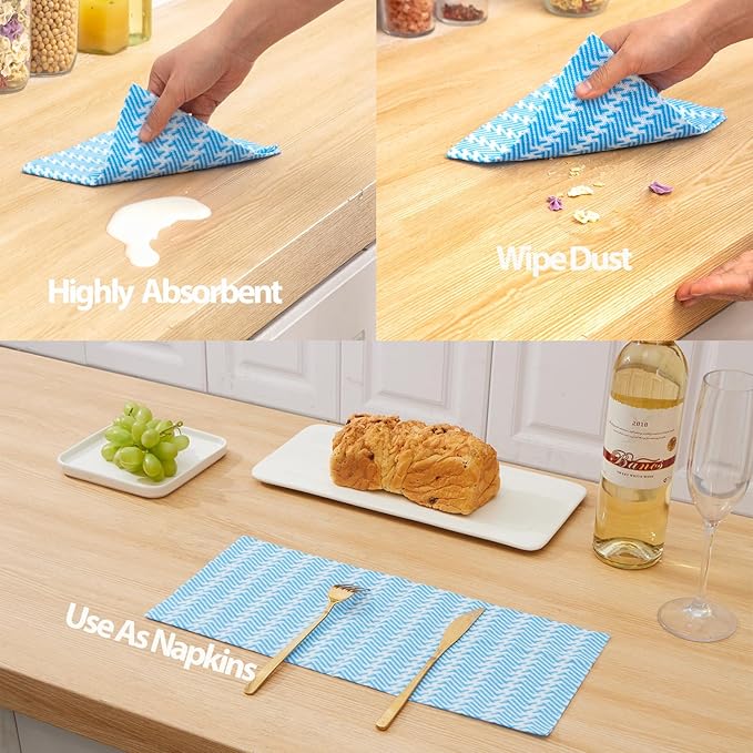 Disposable Cleaning Cloths Dry Handi Wipes Reusable Dish Cloths Multi Use Reusable Cleaning Towels,Machine Washable J Cloth,Heavy Duty Handy Wipes 13.7" X 15.7" 80 Count