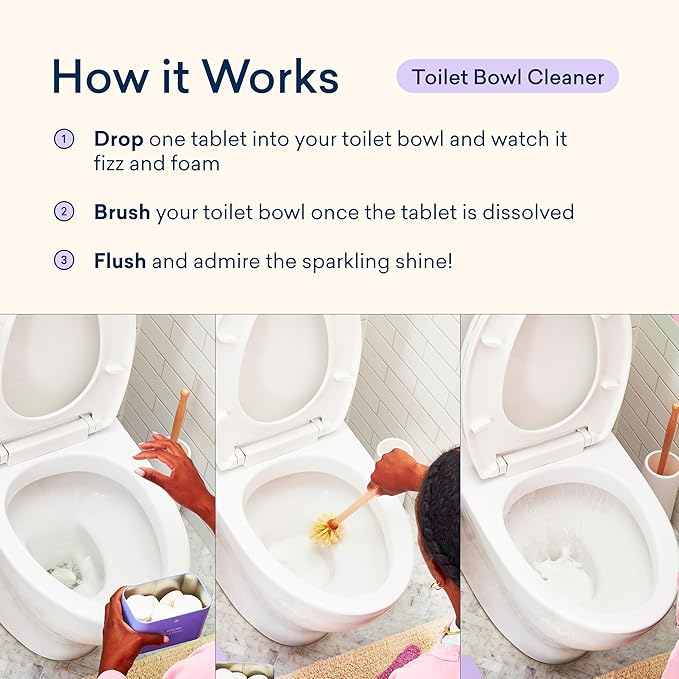 BLUELAND Toilet Bowl Cleaner Tablets, 28 Count, Peppermint Eucalyptus, Plastic-Free, No Harsh Chemicals, Plant-Based