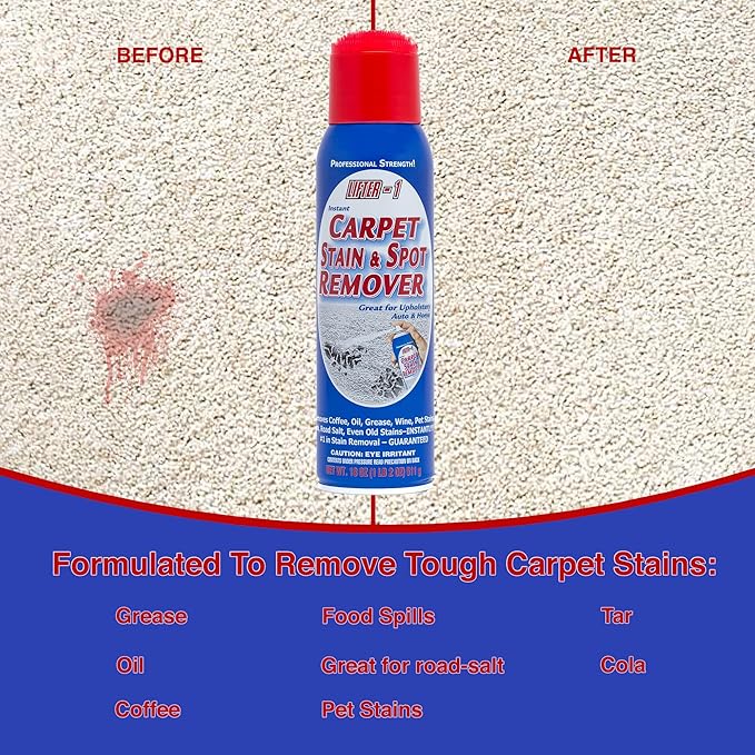 Carpet Spot Remover, Stain and Red wine Remover and Spot Treatment for Oil, Grease, Urine, Cleaning Performance for Rugs, Upholstery, Fabrics Pack of 1