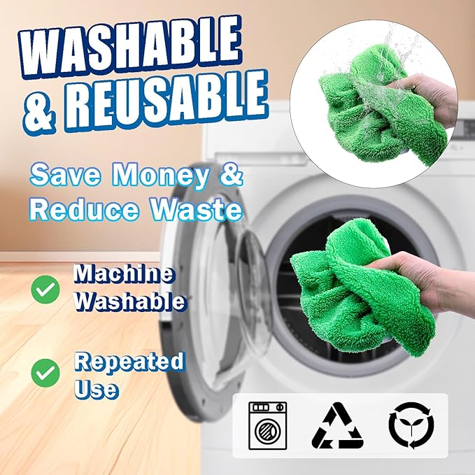 Reusable Mop Pads Compatible with Swiffer Sweeper Mop, Washable Wet Mop Pads Refills, Dry Sweeping Cloths, Microfiber Mops for Floor Cleaning -6 Pack