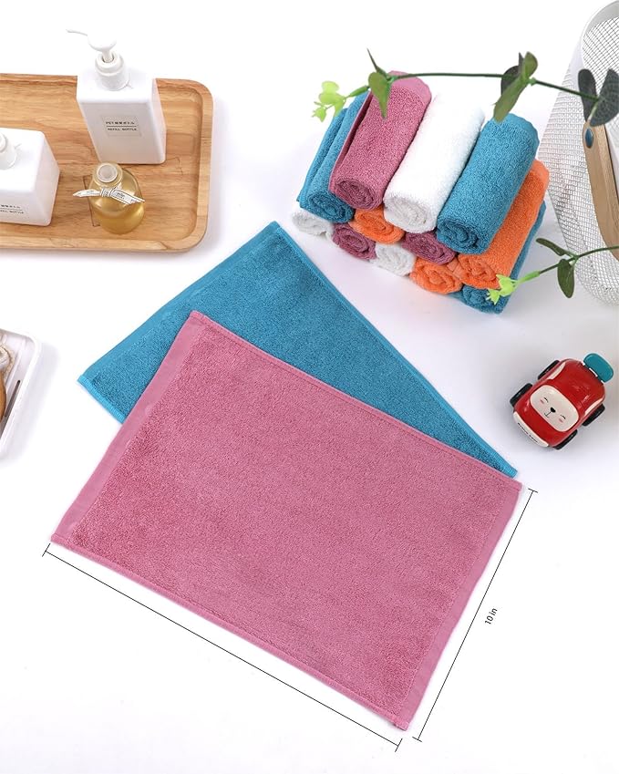 Dish Cloths 6 Pack, 10x14 inch Small Kitchen Washcloths for Washing Dishes, Lint Free Fast Dry Reusable Cleaning Cloth, Ultra Soft & Scratch Free Terry Dish Rag, Easy to Rinse Multicolor Dishcloths