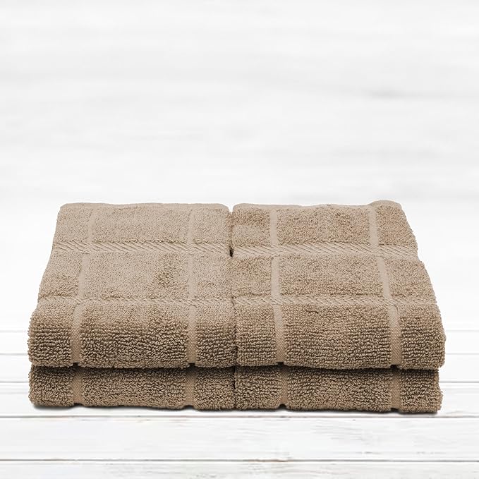 100% Cotton Terry Dish Towels, 4 Pack Plain, 16 x26 Inches, Super Soft and Absorbent Kitchen Towels, Perfect for Kitchen Cleaning and Dish Washing | Tan