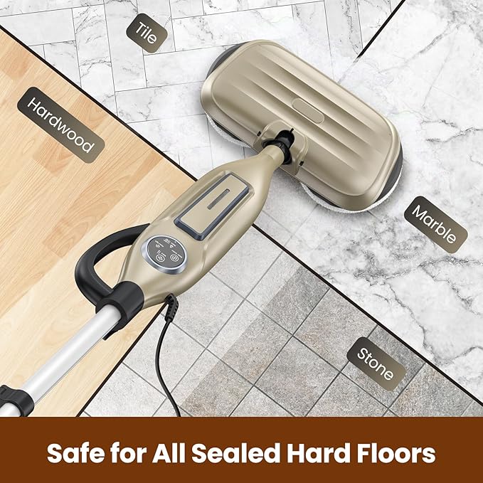 DEVOAC VM6 Scrubbing Steam Mop with Rotating Mop Pads, 10 in 1 Steam Mop, Lightweight Spin Mop & 3 Steam Modes for Hard Floor Laminate Marble Floors