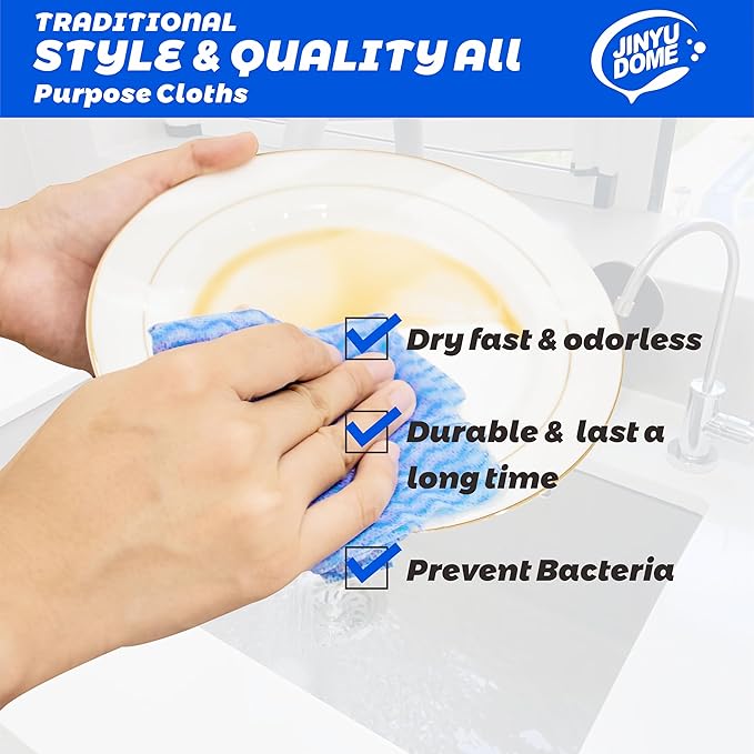 Blue Handi Wipes Disposable Dish Cloths Heavy Duty Kitchen Towels Reusable Cleaning Wipe, 60 Count