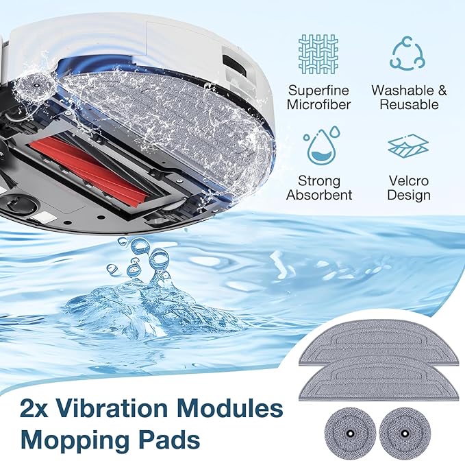 S8 MaxV Ultra Replacement Accessories Kit for Roborock S8 Maxv Ultra Robot Vacuum Cleaner, 1 Set Main Roller Brush,4 HEPA Filters,4 Side Brush,2 Dust Bag,2 Mop Pads,2 Edge Mop Clothes,16 Pack