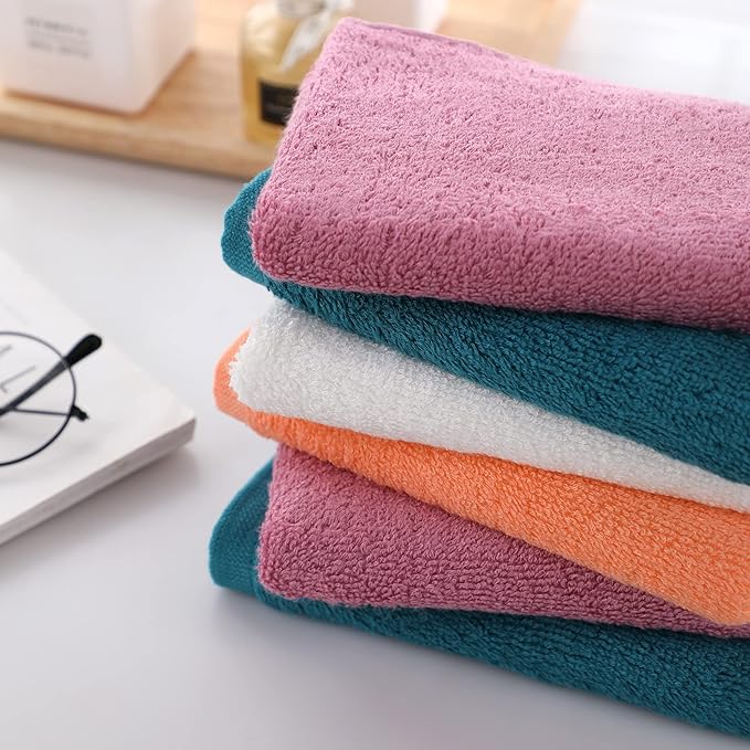 Dish Cloths 6 Pack, 10x14 inch Small Kitchen Washcloths for Washing Dishes, Lint Free Fast Dry Reusable Cleaning Cloth, Ultra Soft & Scratch Free Terry Dish Rag, Easy to Rinse Multicolor Dishcloths