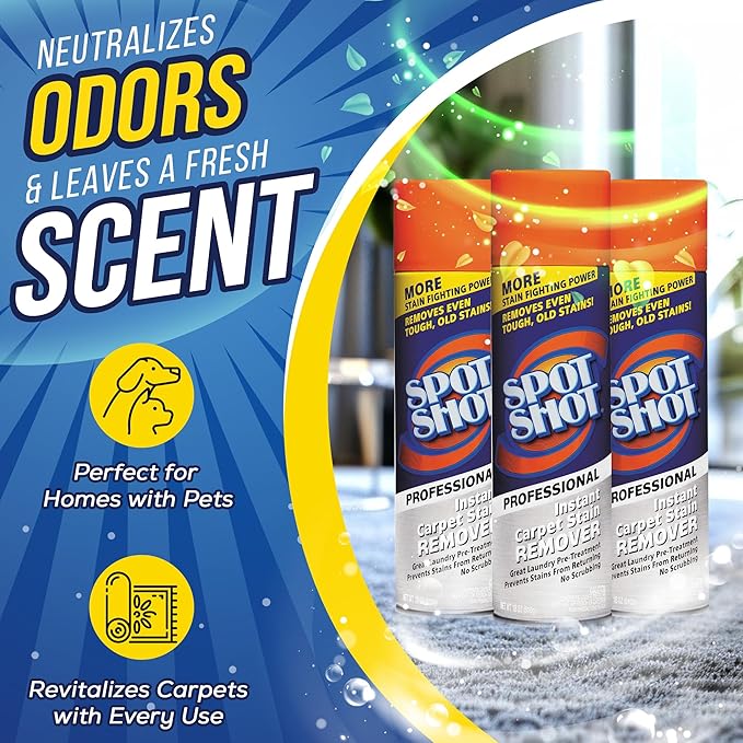 NYCPI & GA Towel and Brush along with Carpet Stain Remover Kit with Bottles | Complete Cleaning Set for Tough Stains, Odors, and Messes | Perfect for Old & New Stains (5.33 Fl Oz (Pack of 3))