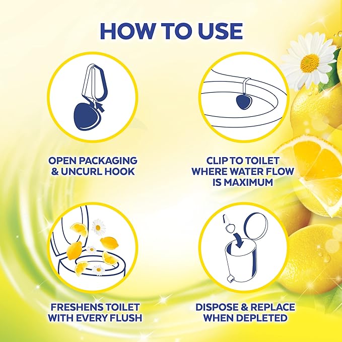 Lysol Automatic In-The-Bowl Toilet Cleaner, Cleans and Freshens Toilet Bowl, Lemon Breeze Scent, (Pack of 8)