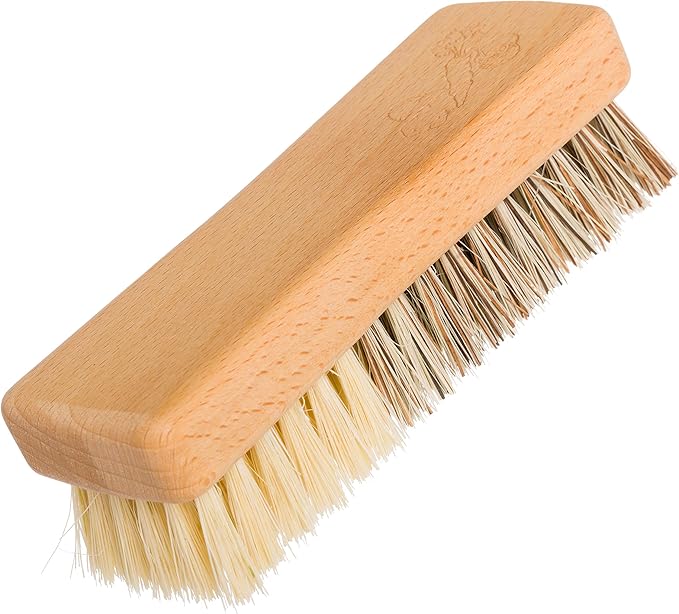 Redecker Hard and Soft Side Rectangular Vegetable Brush, Durable Beechwood Handle, 2 Different Bristle Strengths for Cleaning Delicate or Tough-Skinned Vegetables, 5-1/2 inches, Made in Germany