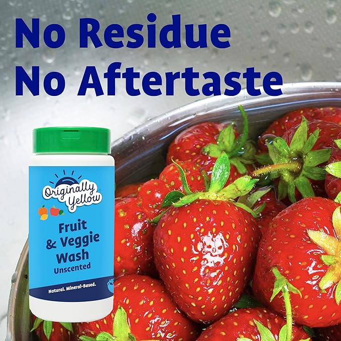 Originally Yellow All-Purpose Fruit and Veggie Wash | Plant-Based House Cleaning Supplies, 1 lb (2-Pack)