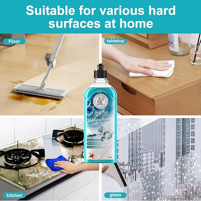 Floor Cleaner & All-Purpose Cleaner Plant-Based and Biodegradable Formula Kitchen, Floor, Bathroom and Surface Cleaning Product for Home, Ocean Scent, 33.8 Fluid Ounces (Ocean)