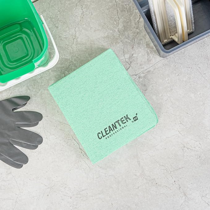 Restaurantware-Clean Tek Professional 13 x 15 Inch Cleaning Cloths, 5 Reusable Cloth Towels - Machine Washable, Absorbent, Green PVA Microfiber Cleaning Rags, Fast Drying,For Windows Or Cars
