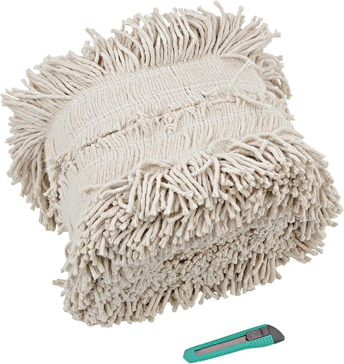 Boardwalk BWKFF40 5 in. Flash Forty Disposable Cotton Dustmop - Natural
