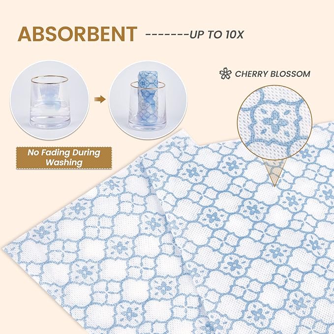 Reusable Cleaning Cloths Value Pack of 100Count Super Soft,Absorbent,Washable Handi Wipes Dish Cloths Cleaning Wipes