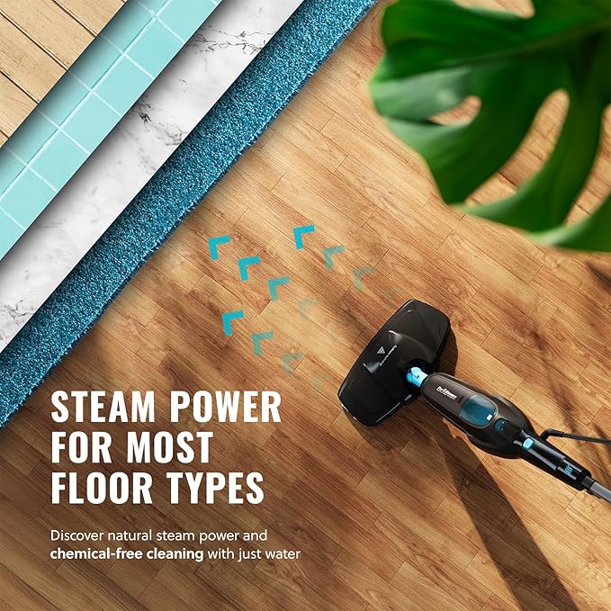 PurSteam Professional Steam Mop | Multi-Surface Floor Cleaner for Hardwood, Tile, Laminate & Carpet | Fast Heating, Lightweight & Chemical-Free Cleaning