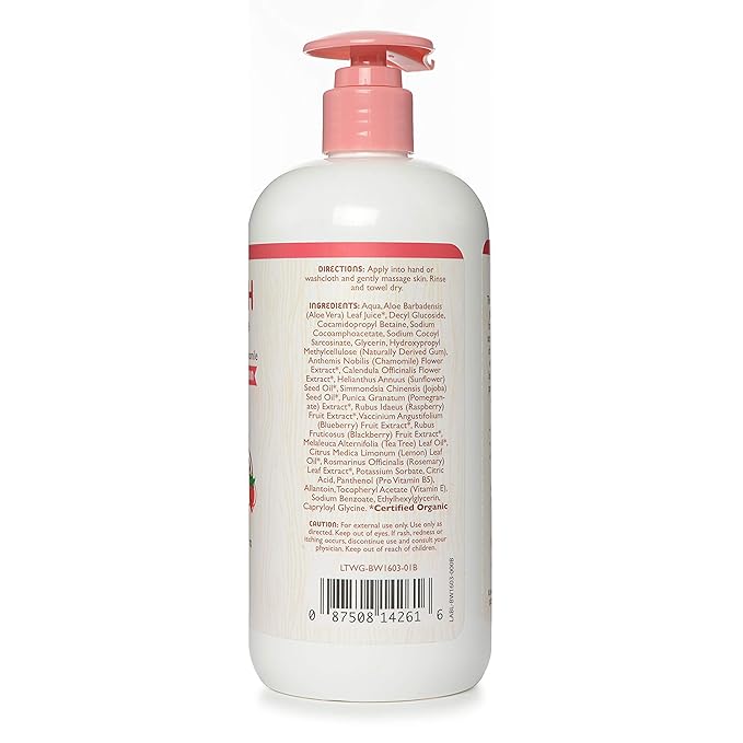 Little Twig 2-in-1 Baby Wash, Hypoallergenic Body Wash with Organic Ingredients, Baby Bath Essentials, Berry Pomegranate, 17 fl. oz. (Pack of 2)