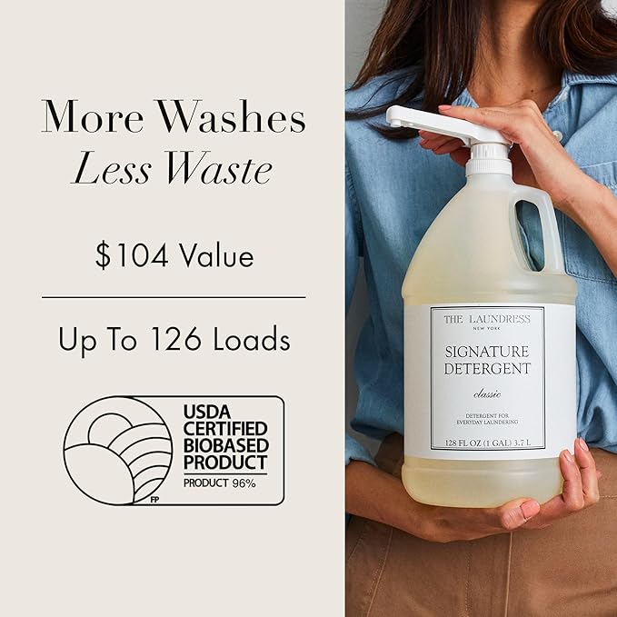 The Laundress Signature Detergent Classic, Concentrated Liquid Laundry Detergent, Stain Remover For Clothes, Stain Remover Laundry, 128 Fl Oz (Pack of 1)