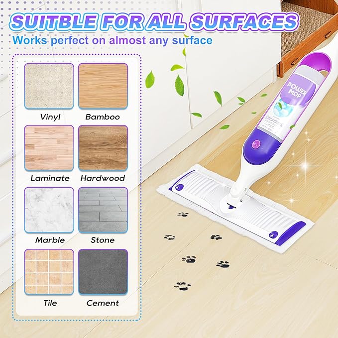 Power Mop Pads Compatible with Swiffer Power Mop, Disposable Power Mop Refills, PowerMop Wood Mopping Pad Refills for Floor Cleaning, 10 Count