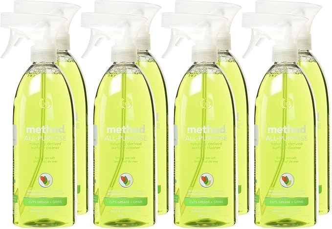 Method All Purpose Cleaner, Lime + Sea Salt, 28 Fl Oz (Pack of 8), Eco-Friendly Multi-Surface Cleaning Spray
