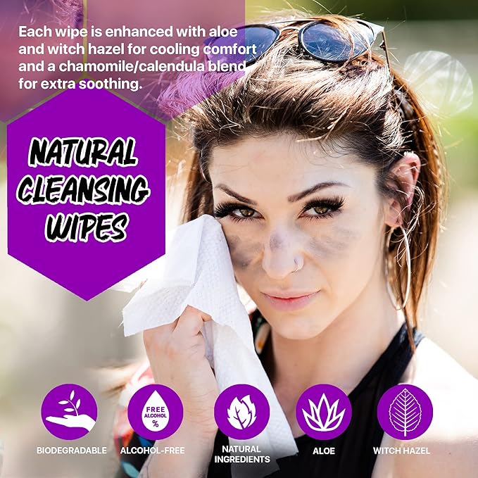 12-Count Body Wipes by Klean Freak - Original Disposable Wipes, Individually Wrapped for the Gym, Workout, Hiking, Travel, and Sport (Lavender)