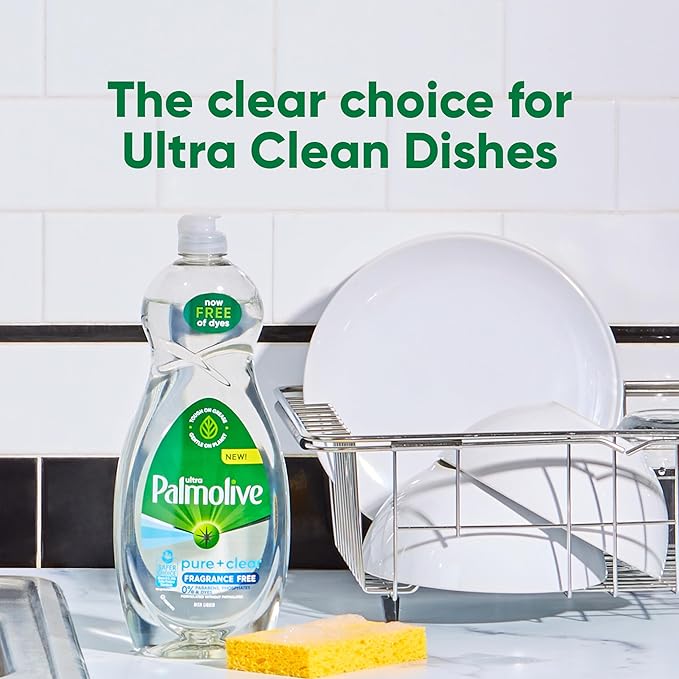 Palmolive Ultra Dishwashing Liquid Dish Soap, Pure + Clear Fragrance Free - 32.5 Fluid Ounce (Packaging may vary) (Pack of 3)