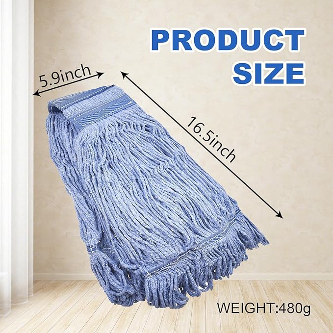 3Packs Mop Head Replacement Heavy Duty Commercial Mop Head Replacement, Reusable Mop Head Refills-Replacement Mop Heads Mop Head Replacement for Home, Highly Absorbent,Industrial and Commercial Use