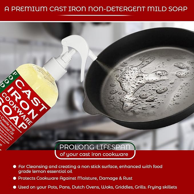 Creation Farm Cast Iron Soap – Plant-Based Cleaner – Ideal for Skillets, Griddles, Pots & Dutch Ovens – Home & Camping Cookware Care - Foodieville