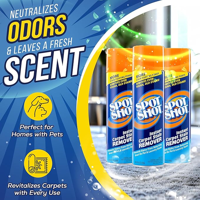 NYCPI & GA Towel and Brush along with Carpet Stain Remover Kit with Bottles | Complete Cleaning Set for Tough Stains, Odors, and Messes | Perfect for Old & New Stains (5.33 Fl Oz (Pack of 3))