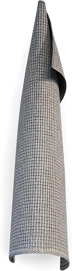 100% Linen Hand/Tea Towels | Made in Sweden | 50x70cm (19.5x28.5) Stunning Array of Colors - Bubbel with Honeycomb Pattern (Black)