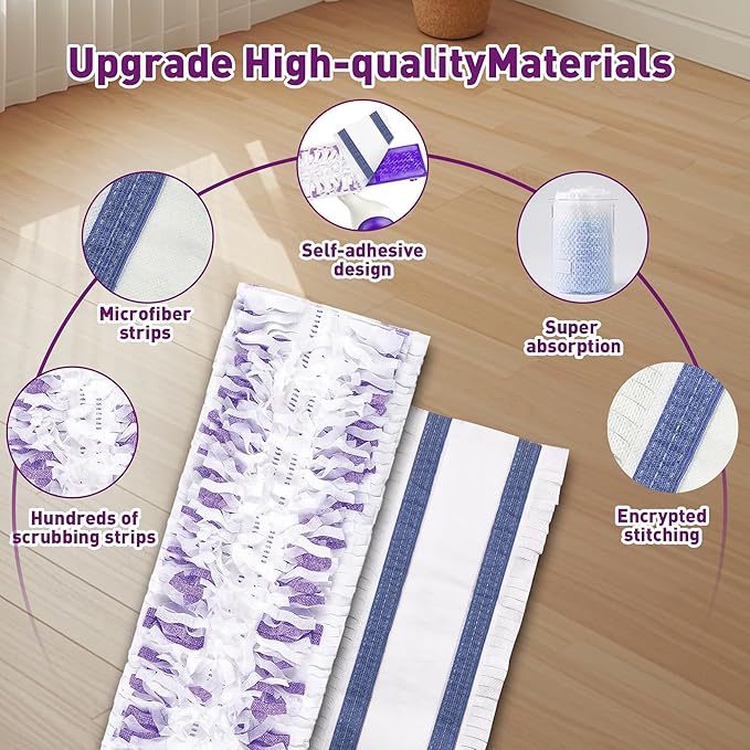 40 Pack Disposable Mop Pads for Swiffer PowerMop (MOP NOT Included!), Unscented 12-Layer Thickened Multi-Surface Power Mop Refills Replacement Head for Floor Cleaning