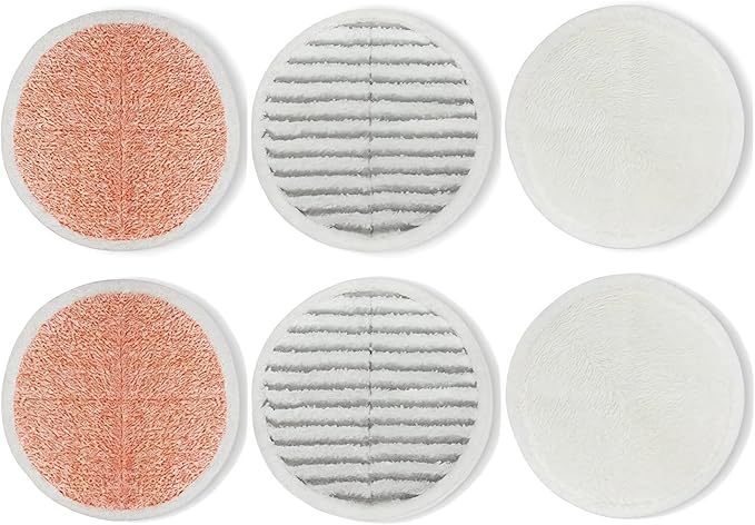 Replacement Pads for Bissell Spinwave Mop: 6 Pads for Bissell Spinwave/Spin Wave/Crosswave,Expert/Pet/Cordless Hard Floor,2124 20393 2039a 20399 2039w 23159 23157 Spin Mop Cleaner Scrub/Scrubber Pads