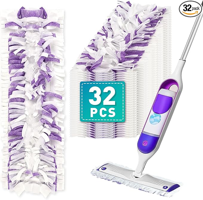 Power Mop Pads Compatible with Swiffer PowerMop, Disposable Mopping Pad Refills for Cleaning, Multi-Surface Wood Floor Replacement Pads (32)