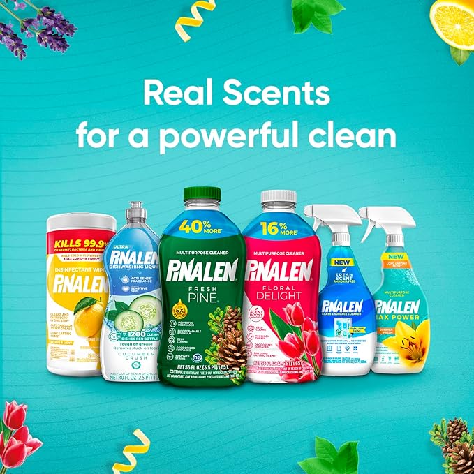 PINALEN Max Aromas Multipurpose Cleaner - Lemon Lift Scent - 28 fl oz - All Purpose Cleaner for Kitchen, Bathroom, Floors & Surfaces