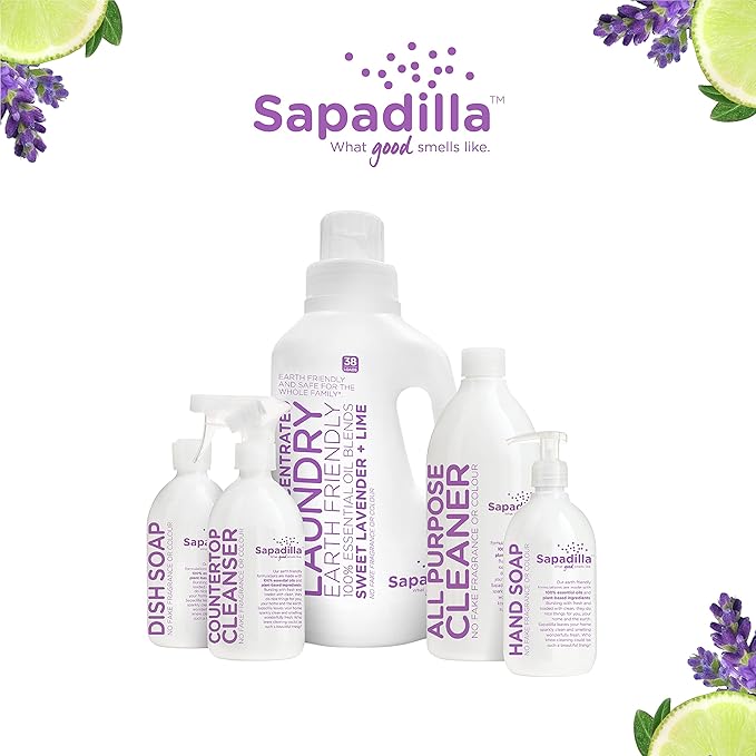 Sapadilla Sweet Lavender + Lime High Efficiency (he) Biodegradable Laundry Detergent Liquid , 32 Ounce