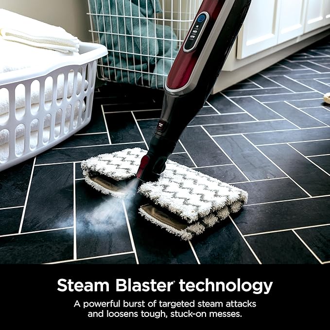 Shark | Steam Mop for Home | Lightweight | Powerful Steam Cleaning with Steam Blaster Technology | Includes 2 Mop Pads | Ideal for Hardwood Floors, Tile, Laminate | Burgundy/Gray | S5003D