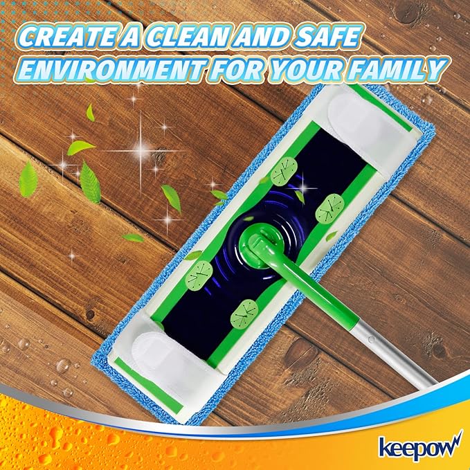 KEEPOW XL Dry Sweeping Cloths for Swiffer Sweeper X-Large Mop, XL Wet Pads Refills, Reusable Mopping Pads, Washable Microfiber Pads for Surface/Hardwood Floor Cleaning (6 Pack)