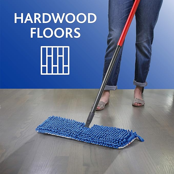 O-Cedar Hardwood Floor 'N More 3-Action Flip Mop Head Replacement | Machine Washable | Reusable | Microfiber Refill | Removes 99% of Bacteria