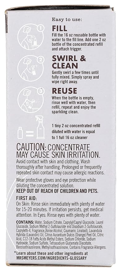 MRS MEYER'S Lavender Multi Surface Cleaner Refill, 4 FZ