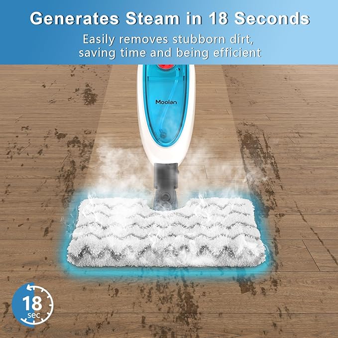 Steam Mop, 10 in 1 MultiPurpose Powerful Steam Detachable Floor Steamer for Hardwood/Tile/Wall All Floors Cleaning with 11 Accessories for Whole Home Use