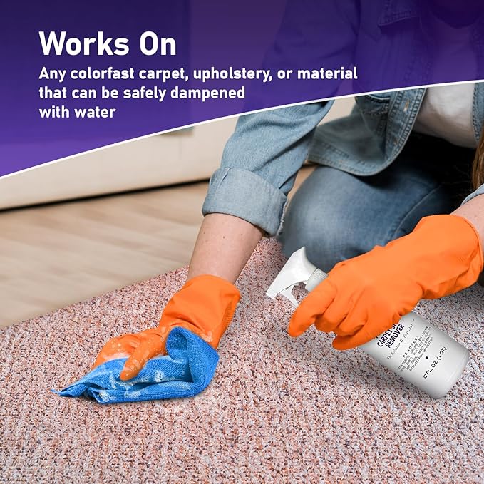 Plexon Microfiber Cleaning Cloth and Carpet brush with Instant Spot Remover Spray 32 Fl Oz and 128 Fl oz (1 Gallon) refill for Folex Carpet Spot Remover