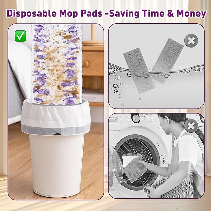 40 Pack Disposable Mop Pads for Swiffer PowerMop (MOP NOT Included!), Unscented 12-Layer Thickened Multi-Surface Power Mop Refills Replacement Head for Floor Cleaning